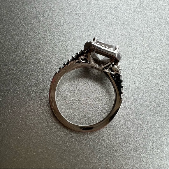 Stamped Zirconite Square Halo Ring - Picture 4 of 5